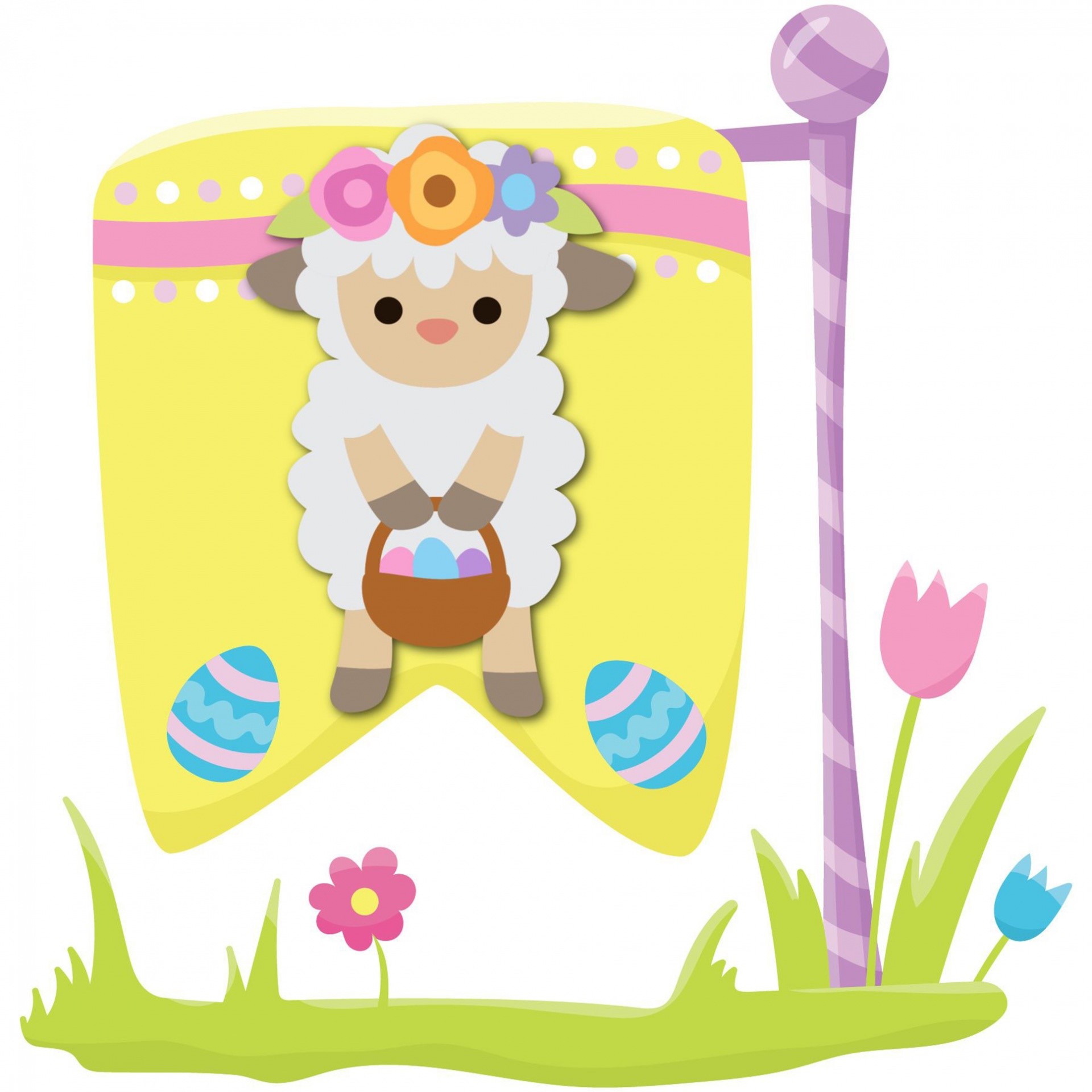 Cartoon image of an Easter Lamb
